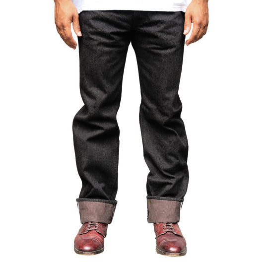 Pure Blue Japan TCD-003-BR Black x Brown "Teacore" Dyed Selvedge Jeans (Regular Straight)