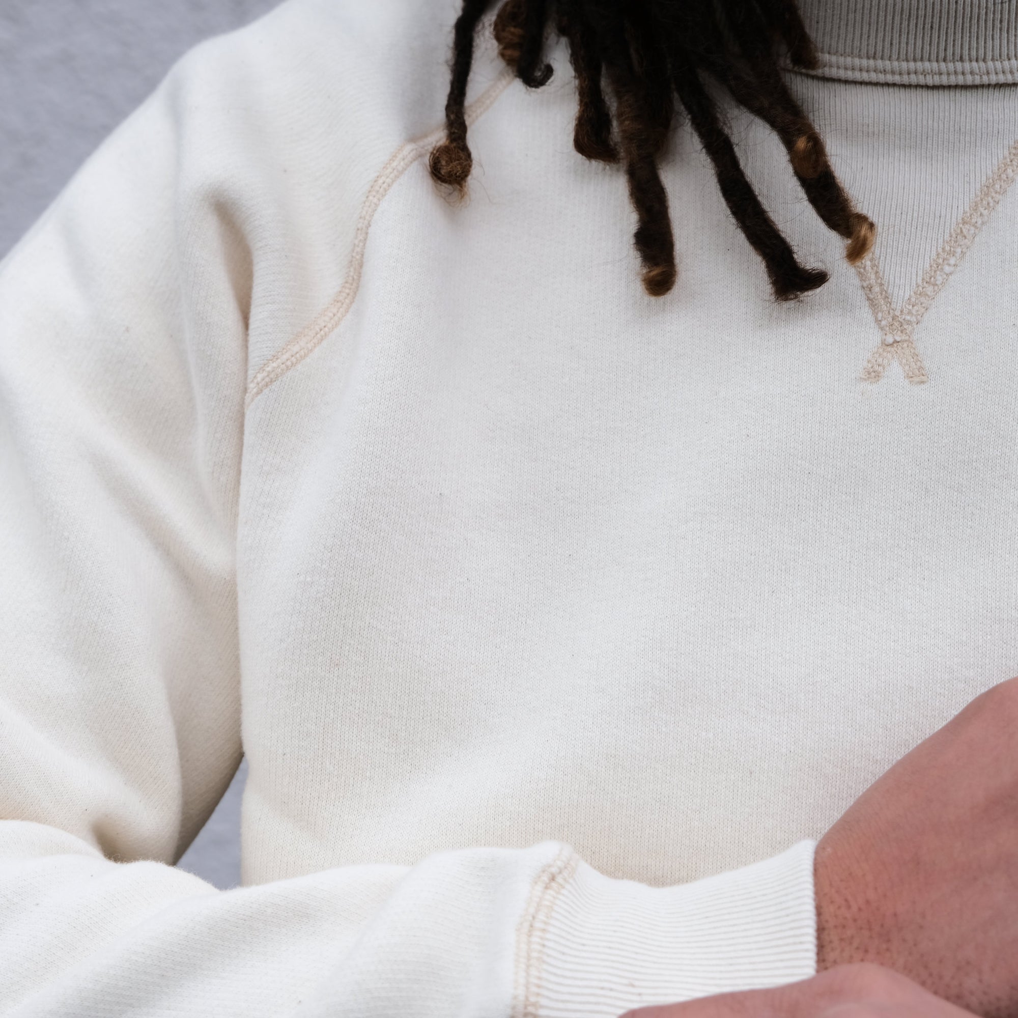 Loop & Weft Super Fluffy Knit Crewneck Sweatshirt (Ivory)