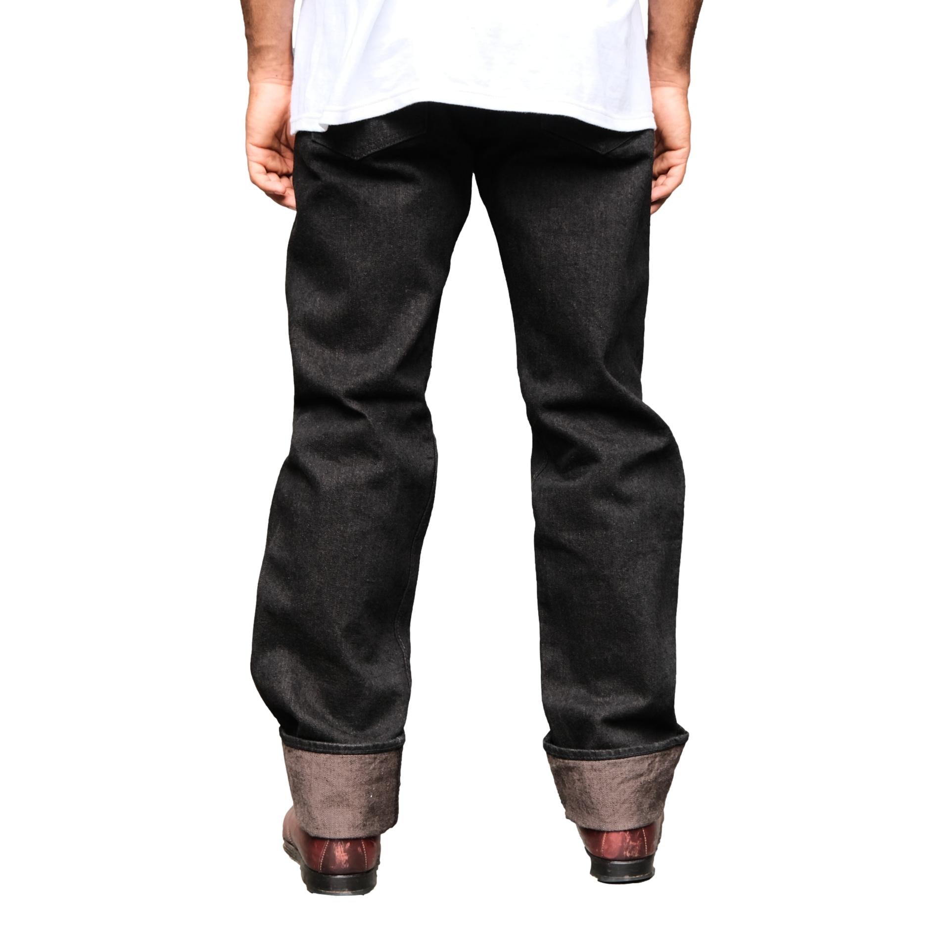Pure Blue Japan TCD-003-BR Black x Brown "Teacore" Dyed Selvedge Jeans (Regular Straight)
