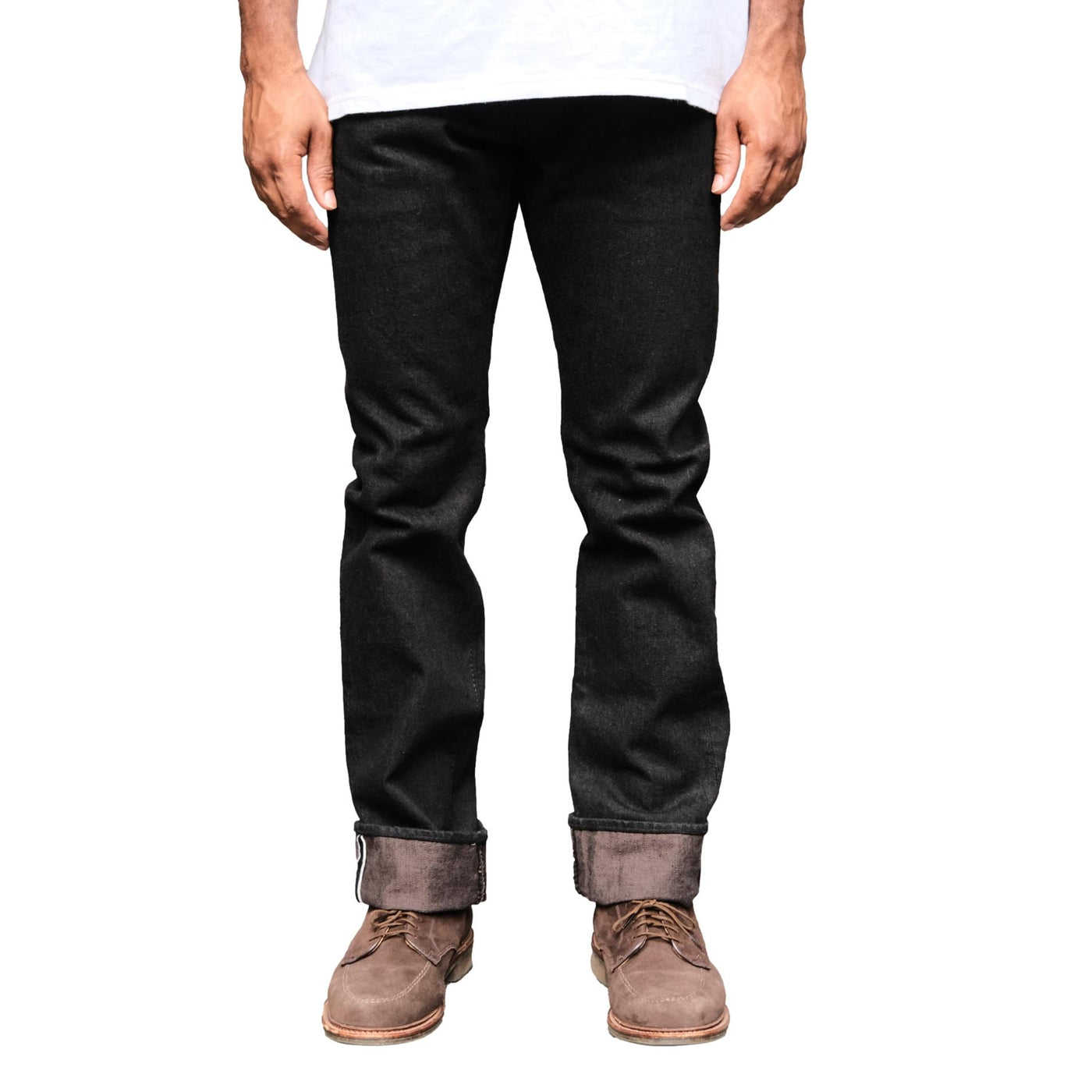 Pure Blue Japan TCD-005-BR Black x Brown "Teacore" Dyed Selvedge Jeans (Slim Straight)