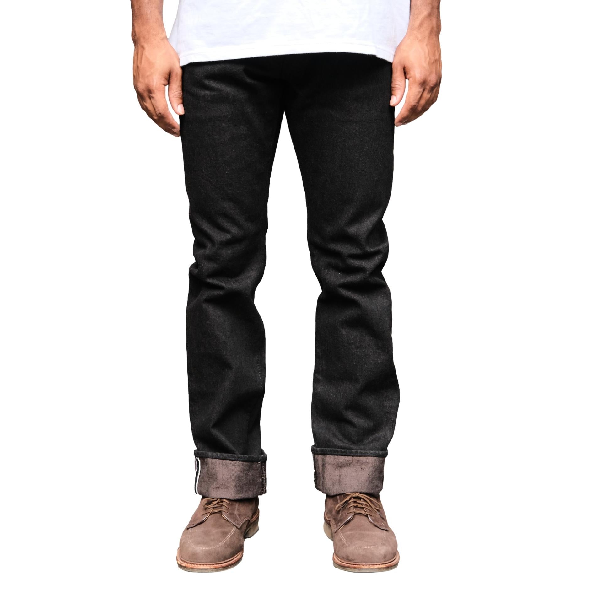 Pure Blue Japan TCD-005-BR Black x Brown "Teacore" Dyed Selvedge Jeans (Slim Straight)