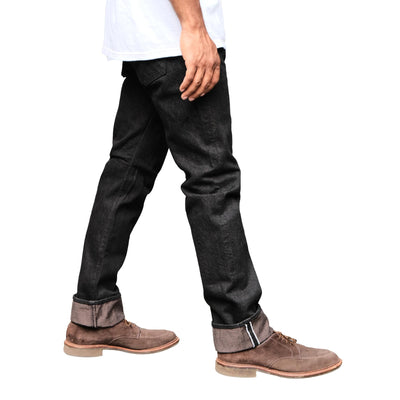 Pure Blue Japan TCD-005-BR Black x Brown "Teacore" Dyed Selvedge Jeans (Slim Straight)