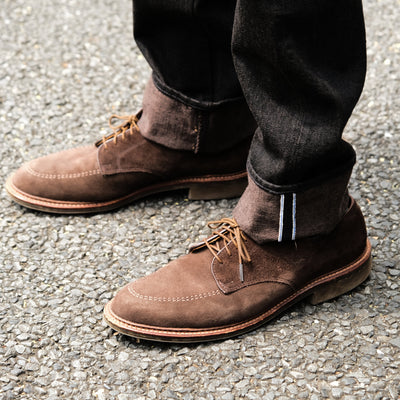 Pure Blue Japan TCD-005-BR Black x Brown "Teacore" Dyed Selvedge Jeans (Slim Straight)
