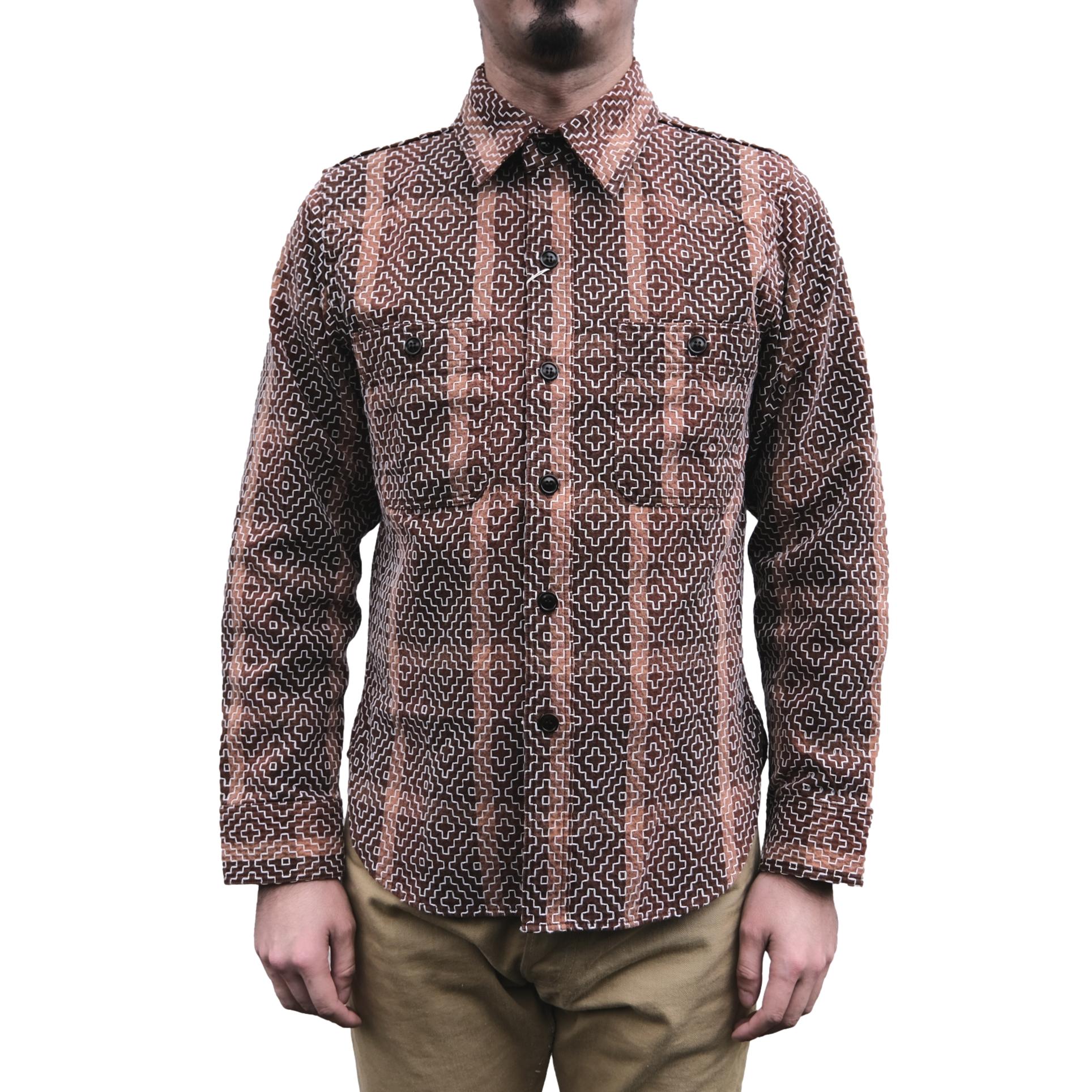 Studio D'Artisan "Kakishibu Noragi Sashiko" Work Shirt