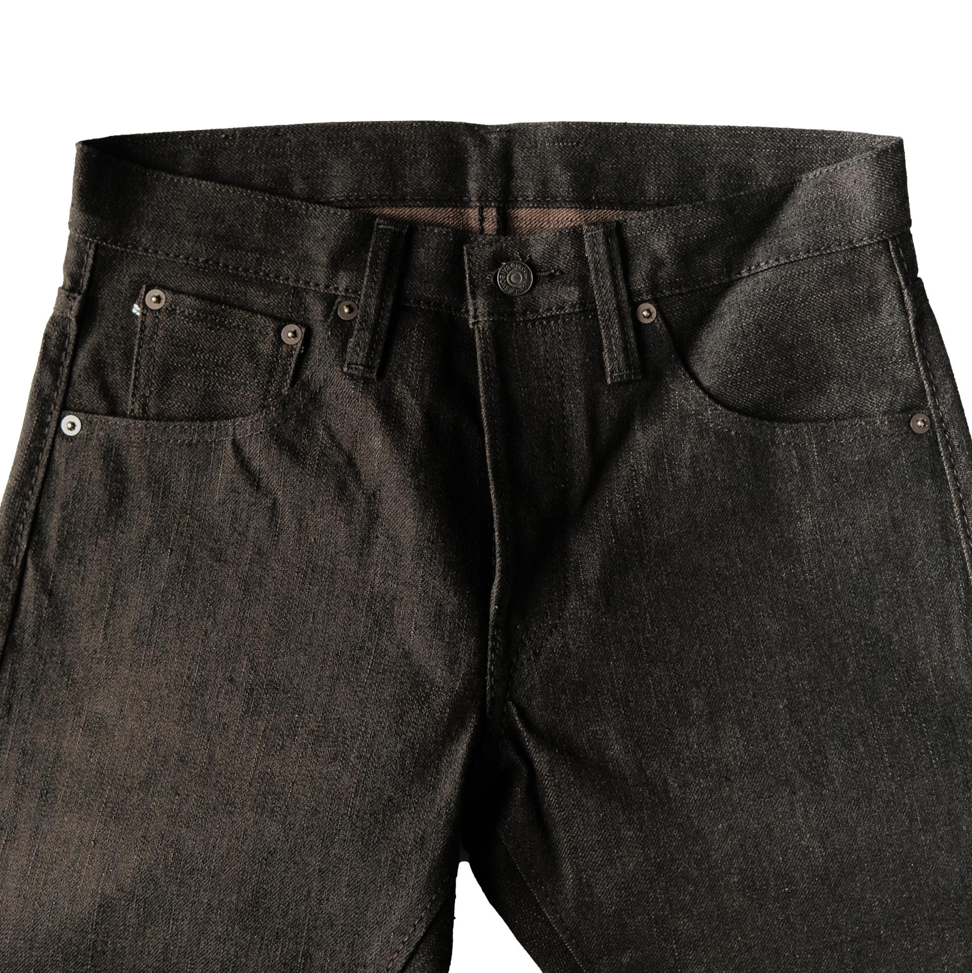 Pure Blue Japan TCD-003-BR Black x Brown "Teacore" Dyed Selvedge Jeans (Regular Straight)