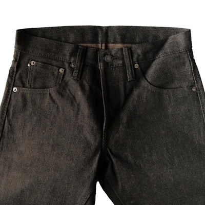 Pure Blue Japan TCD-003-BR Black x Brown "Teacore" Dyed Selvedge Jeans (Regular Straight)