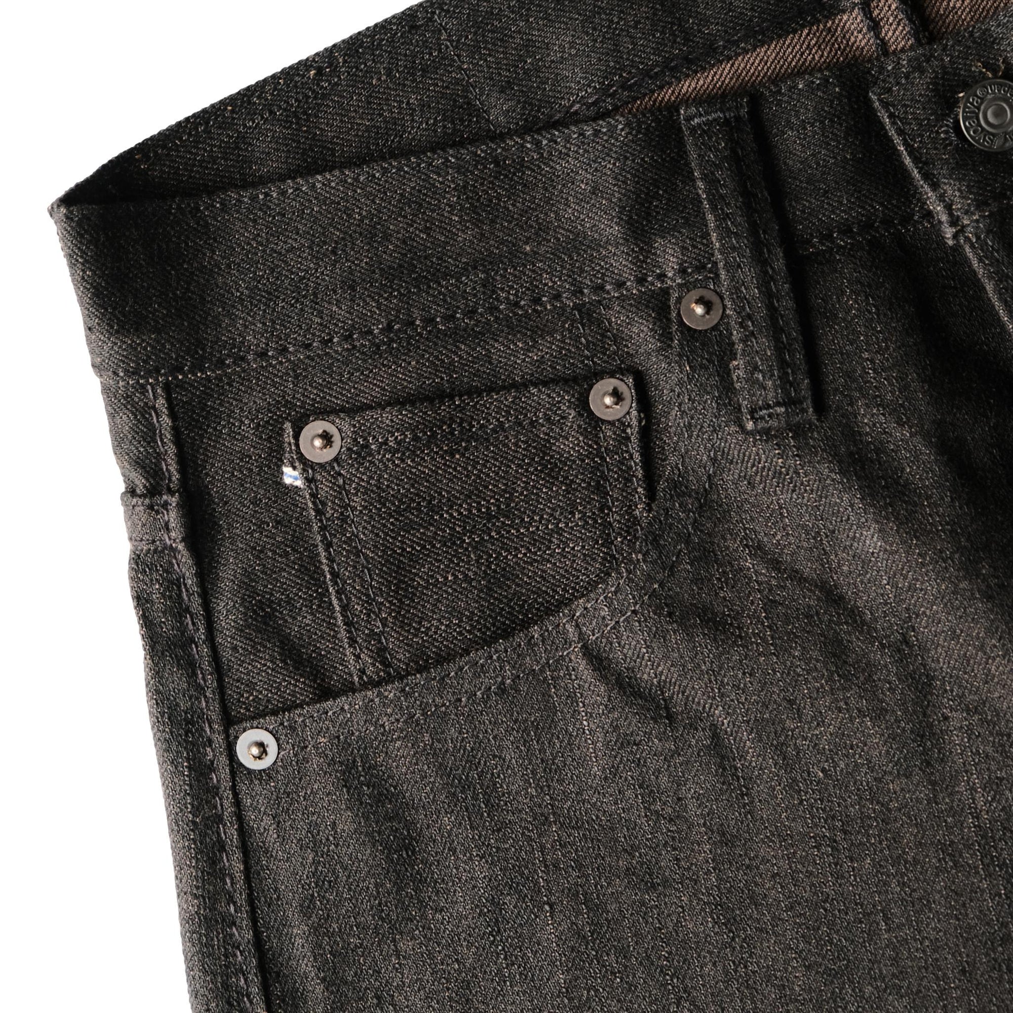 Pure Blue Japan TCD-003-BR Black x Brown "Teacore" Dyed Selvedge Jeans (Regular Straight)