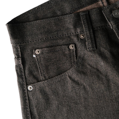 Pure Blue Japan TCD-003-BR Black x Brown "Teacore" Dyed Selvedge Jeans (Regular Straight)