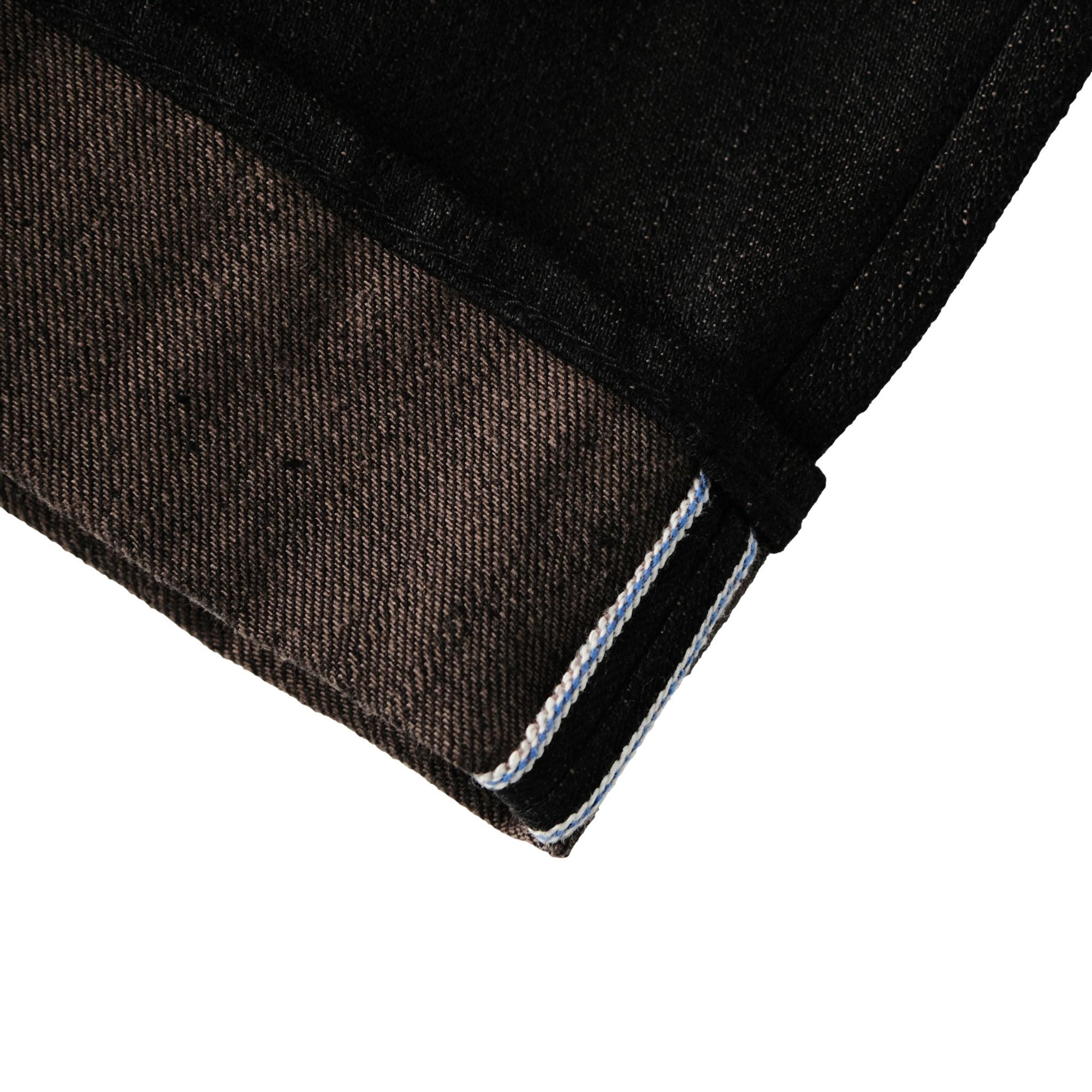 Pure Blue Japan TCD-003-BR Black x Brown "Teacore" Dyed Selvedge Jeans (Regular Straight)