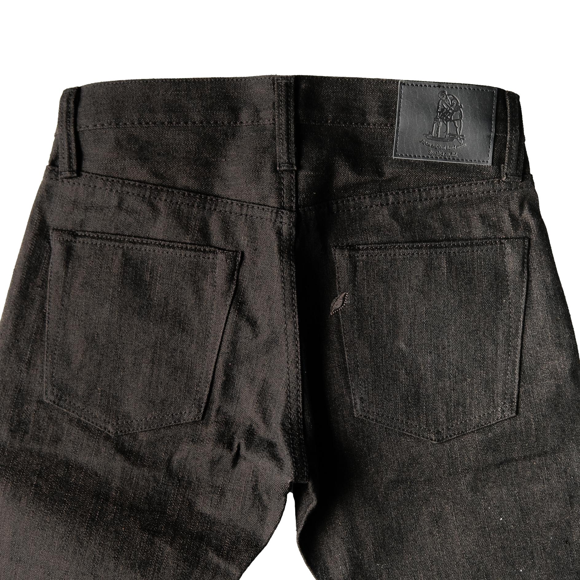 Pure Blue Japan TCD-003-BR Black x Brown "Teacore" Dyed Selvedge Jeans (Regular Straight)