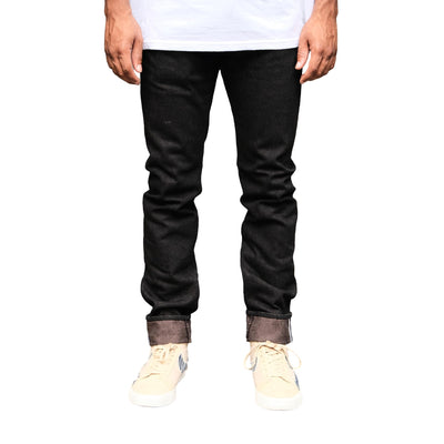 Pure Blue Japan TCD-013-BR Black x Brown "Teacore" Dyed Selvedge Jeans (Slim Tapered)
