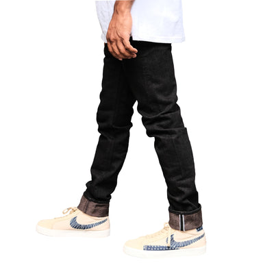 Pure Blue Japan TCD-013-BR Black x Brown "Teacore" Dyed Selvedge Jeans (Slim Tapered)