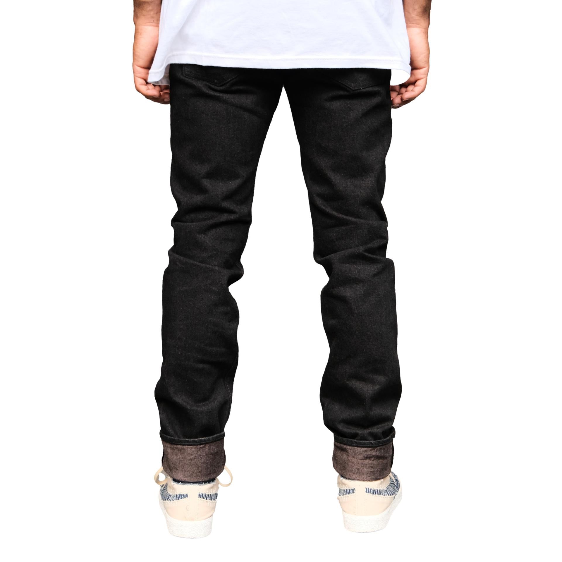 Pure Blue Japan TCD-013-BR Black x Brown "Teacore" Dyed Selvedge Jeans (Slim Tapered)