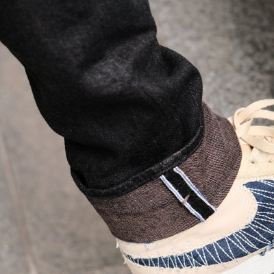 Pure Blue Japan TCD-013-BR Black x Brown "Teacore" Dyed Selvedge Jeans (Slim Tapered)