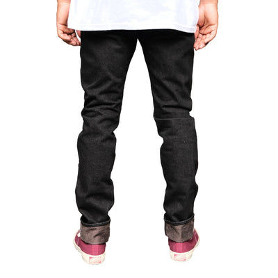 Pure Blue Japan TCD-019-BR Black x Brown "Teacore" Dyed Selvedge Jeans (Relaxed Tapered)