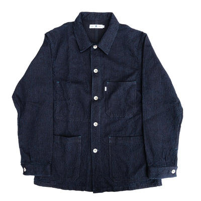 Omoto Denim 12oz. Indigo Cube Sashiko Chore Jacket
