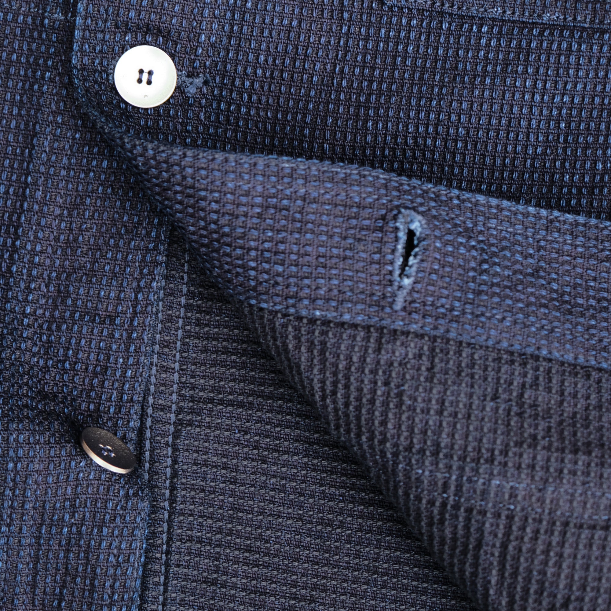 Omoto Denim 12oz. Indigo Cube Sashiko Chore Jacket