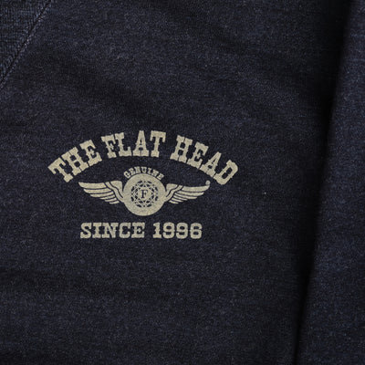 The Flat Head "Flying Wheel" Indigo Dyed Heavyweight Crewneck Sweatshirt