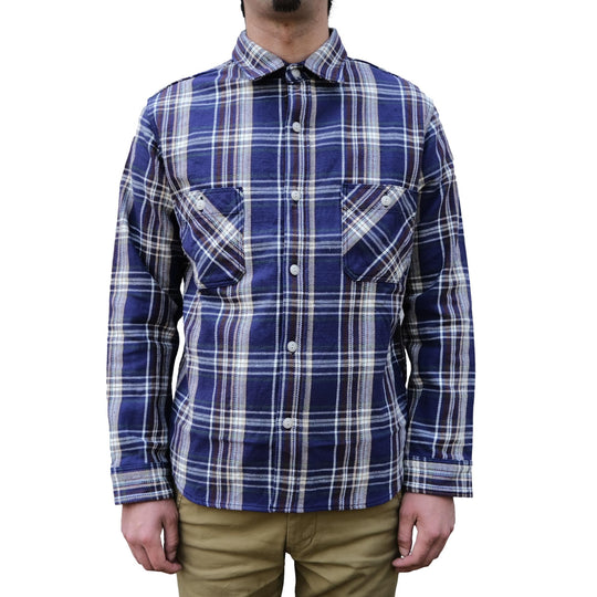 Big John Heavyweight Purple Check Flannel Work Shirt