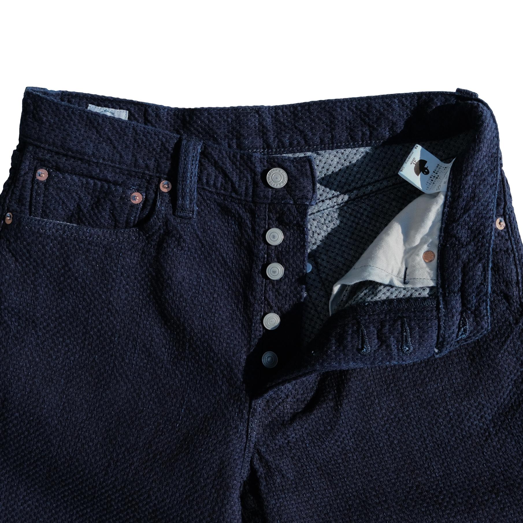 Omoto Denim 15oz. "Ori-Sashi" Sashiko Pants (Regular Straight)