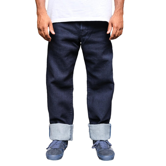 Omoto Denim 15oz. "Ori-Sashi" Sashiko Pants (Loose Straight)