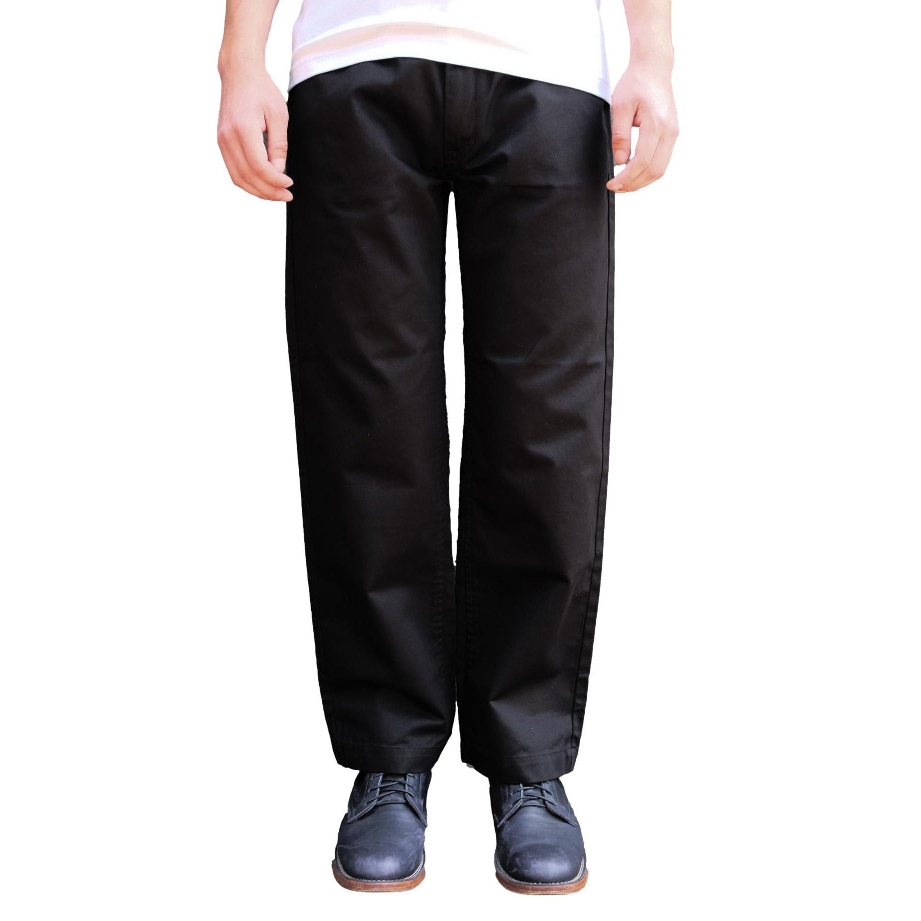 未使用 BIG JOHN CLASSIC TROUSER CHINO Big John Classic Chino Pants (Black) - Okayama Denim