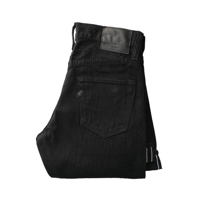 Pure Blue Japan 13oz. Black "Extra Slub" Stretch Selvedge Jeans (Relaxed Tapered)