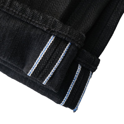 Pure Blue Japan 13oz. Black "Extra Slub" Stretch Selvedge Jeans (Relaxed Tapered)