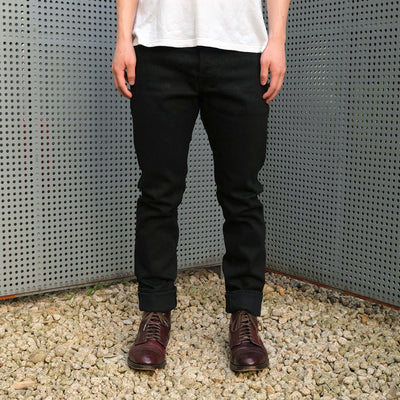 Pure Blue Japan 13oz. Black "Extra Slub" Stretch Selvedge Jeans (Relaxed Tapered)