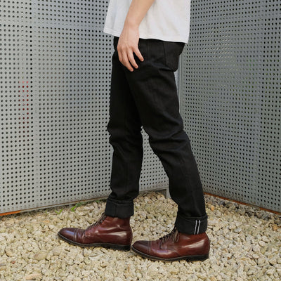 Pure Blue Japan 13oz. Black "Extra Slub" Stretch Selvedge Jeans (Relaxed Tapered)