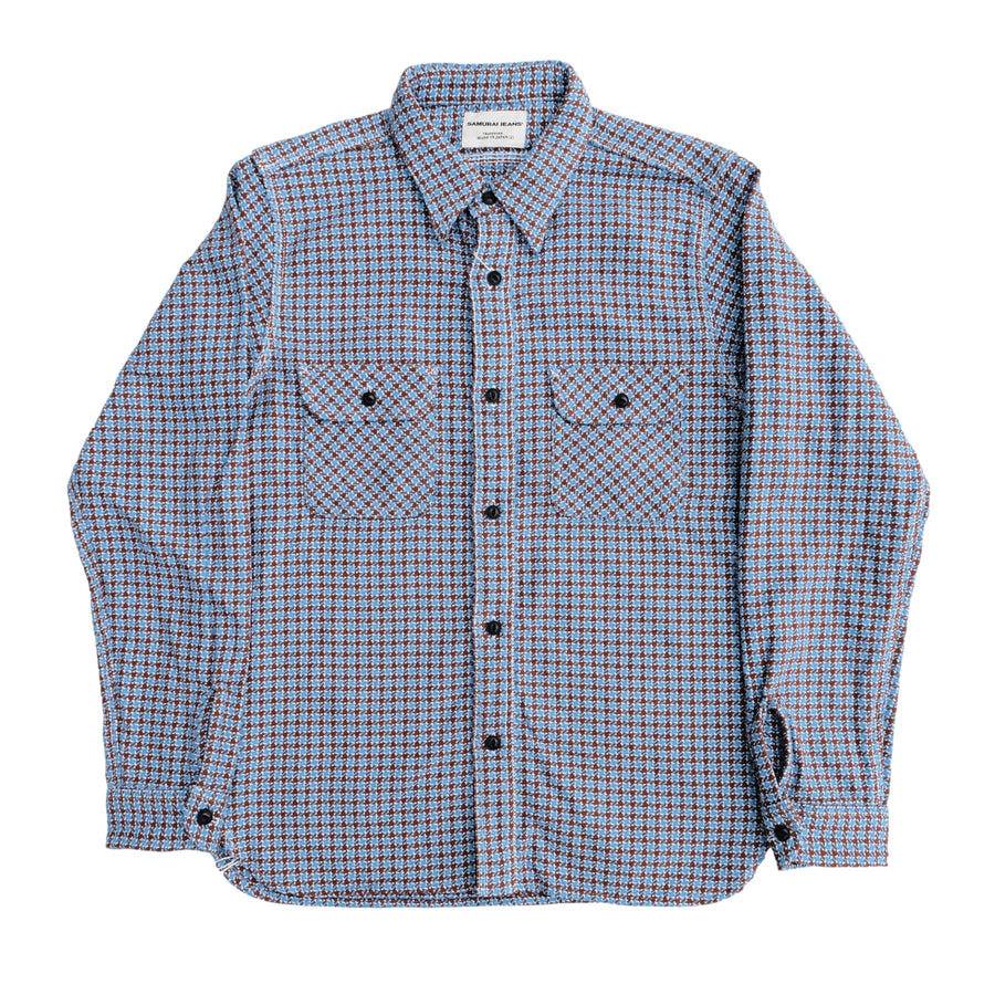 Samurai Jeans SIN25-02 "Cheese Indigo" Heavyweight Flannel Shirt