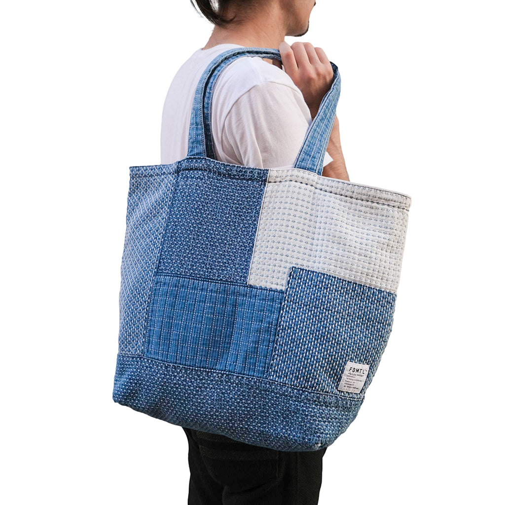 Large Boro Patchwork Tote Bag in 3-Year Wash – Blue Owl Workshop
