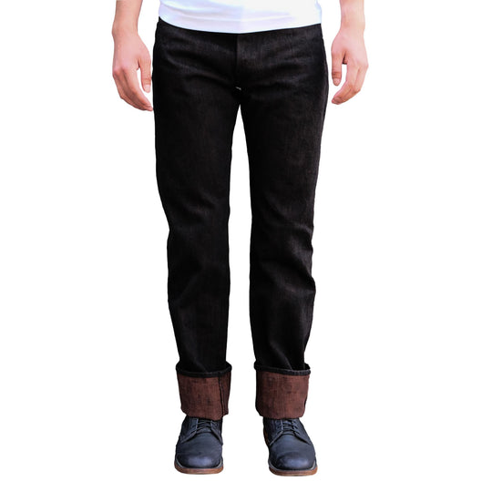 Pure Blue Japan PER-EX-003-BK Black x Kakishibu Selvedge Jeans (Regular Straight)