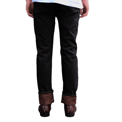 Pure Blue Japan PER-EX-005-BK Black x Kakishibu Selvedge Jeans (Slim Straight)
