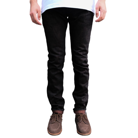 Pure Blue Japan PER-EX-013-BK Black x Kakishibu Selvedge Jeans (Slim Tapered)