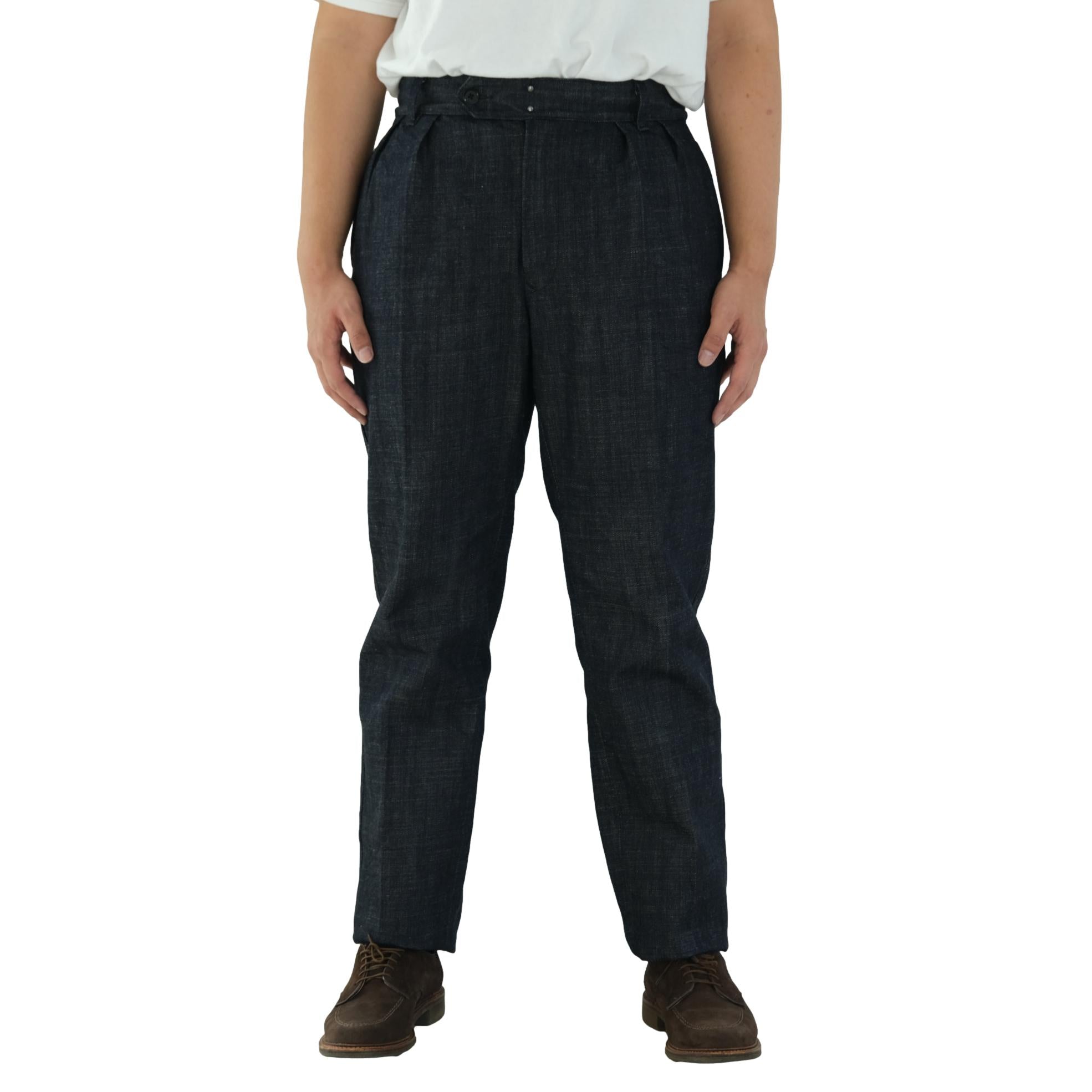 Soundman "Clarke" 13oz. Double Pleated Denim Officer Trousers