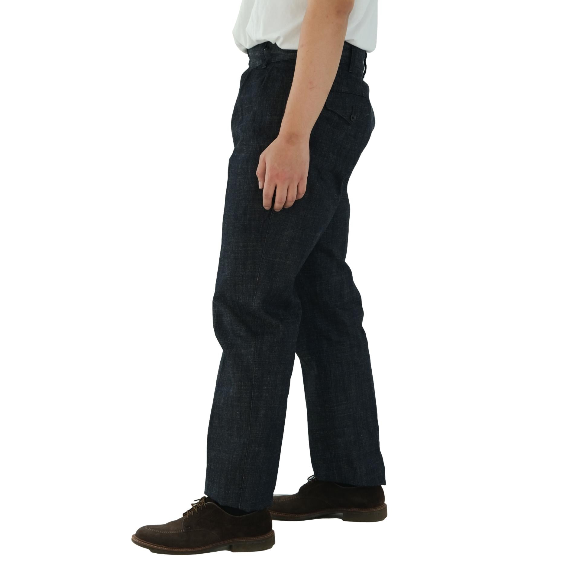 Soundman "Clarke" 13oz. Double Pleated Denim Officer Trousers