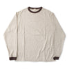 Loop & Weft Double Face Vintage Pinstripe Rib Knit L/S Mock Neck Tee (Two-Tone Gray)