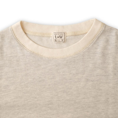 Loop & Weft Double Face Vintage Pinstripe Rib Knit L/S Tee (Gray)