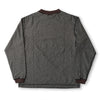 Loop & Weft Double Face Vintage Pinstripe Rib Knit L/S Mock Neck Tee (Black)