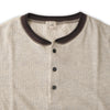 Loop & Weft Double Face Vintage Pinstripe Rib Knit L/S Henley (Two-Tone Gray)