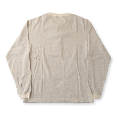 Loop & Weft Double Face Vintage Pinstripe Rib Knit L/S Henley (Gray)