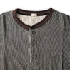 Loop & Weft Double Face Vintage Pinstripe Rib Knit L/S Henley (Black)