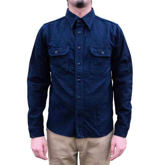 Samurai Jeans SSS25-YRC Natural Indigo Double Fabric Work Shirt