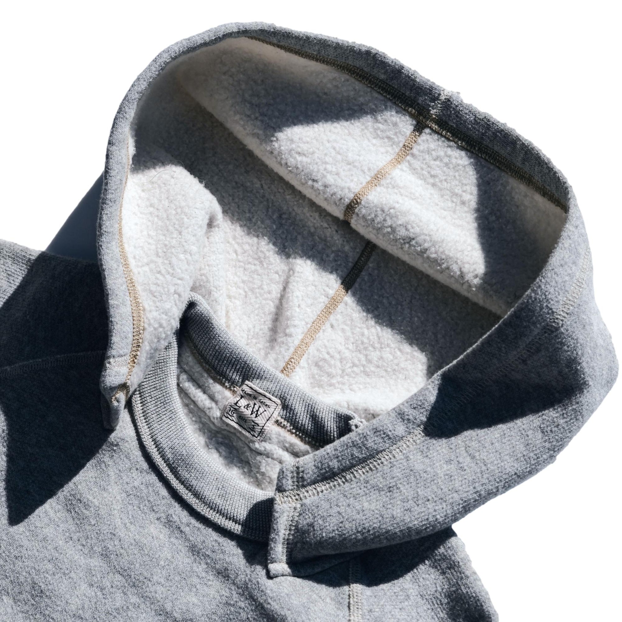 Loop & Weft Super Fluffy Knit After Hood Sweatshirt (2-tone Gray)