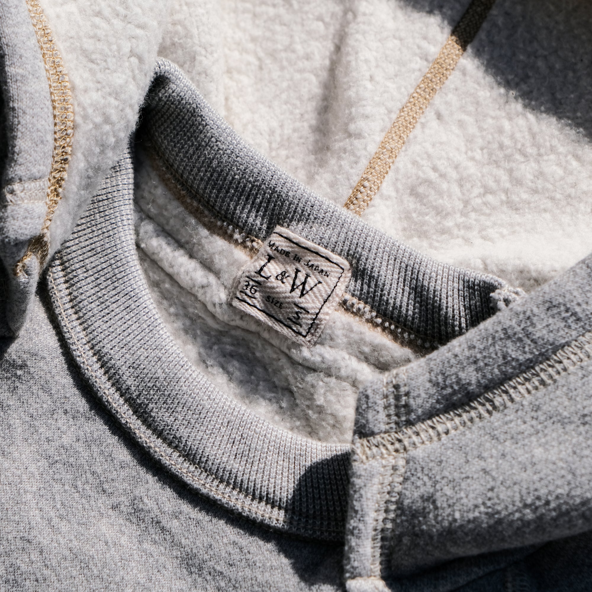 Loop & Weft Super Fluffy Knit After Hood Sweatshirt (2-tone Gray)