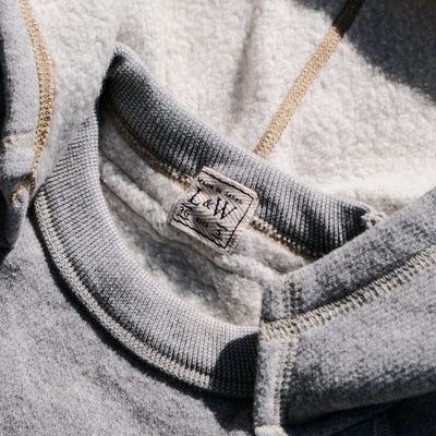 Loop & Weft Super Fluffy Knit After Hood Sweatshirt (2-tone Gray)