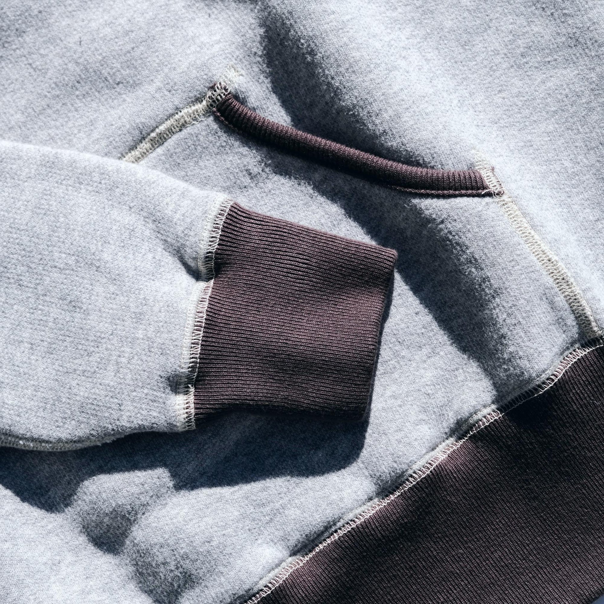 Loop & Weft Super Fluffy Knit After Hood Sweatshirt (2-tone Gray)