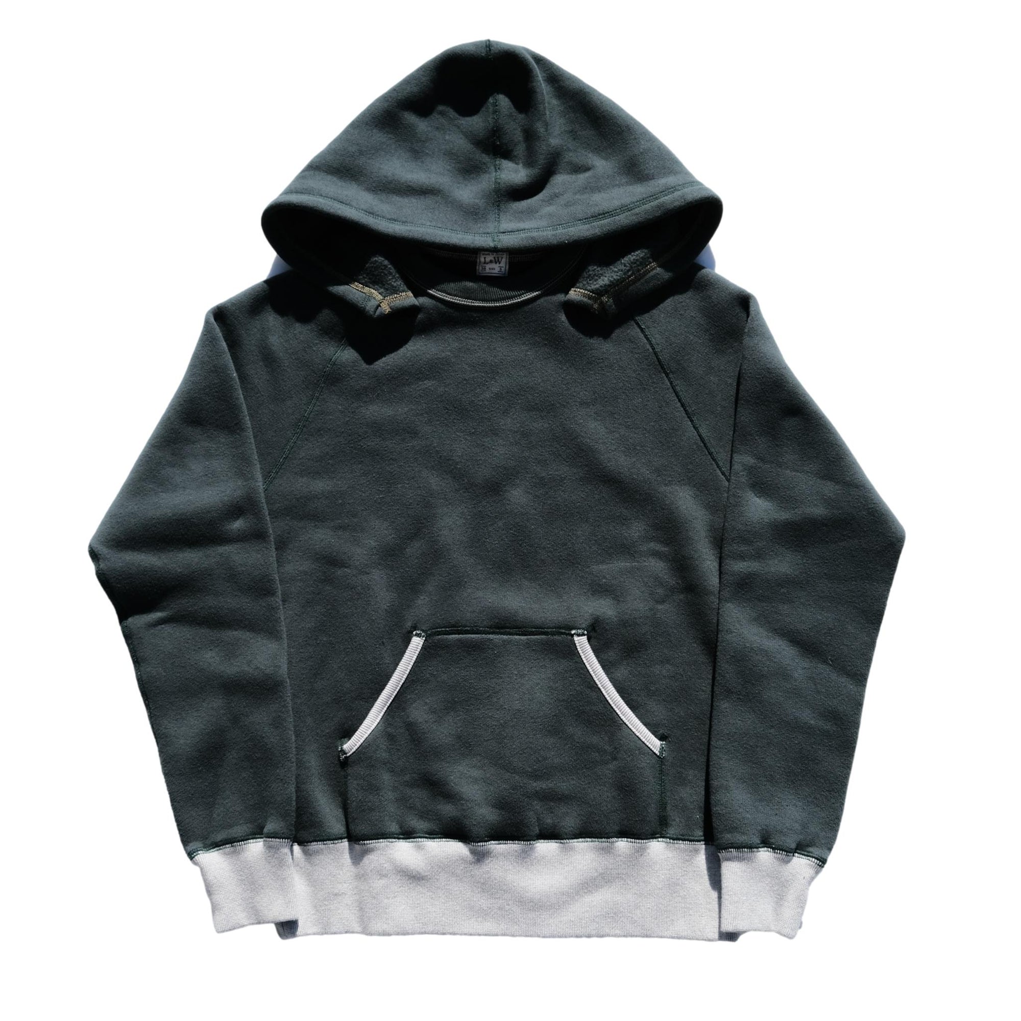 Loop & Weft Super Fluffy Knit After Hood Sweatshirt (2-tone Green)