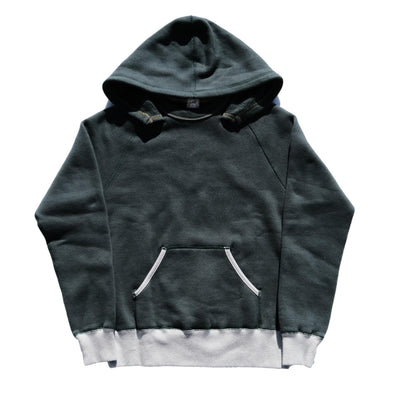 Loop & Weft Super Fluffy Knit After Hood Sweatshirt (2-tone Green)